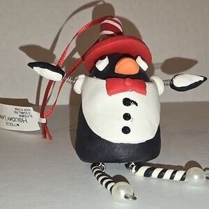 Macys Penguin Ornament with Red Hat